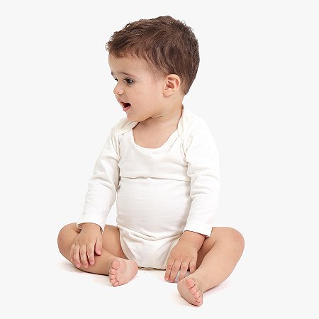 GUARDIÃO CO- BODY BEBÊ MANGA LONGA- TAMANHO RN- 100% ALGODÃO- BRANCO