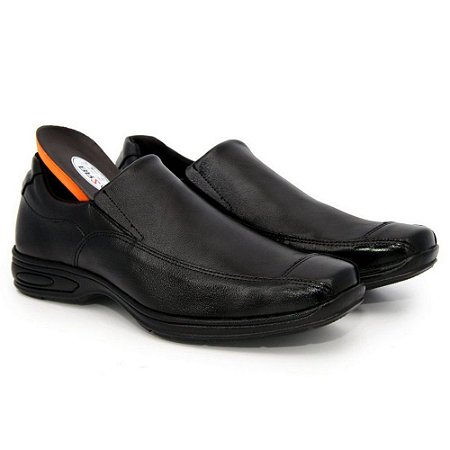 Sapato Anatômico Masculino Confort Anti Stress de Couro Legitimo Liso