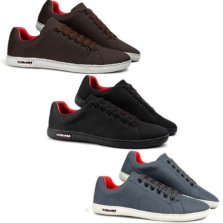 Kit 3 Pares Sapatenis Casual Masculino Ultra Leve Para o Dia a Dia