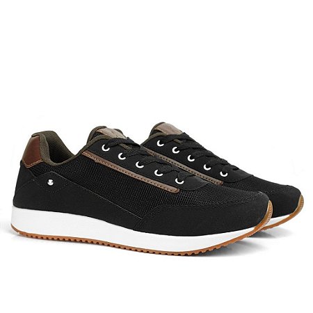 Sapatenis Casual Confort Masculino Jogger Preto Lançamento