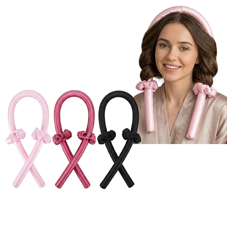 1 Modelador de cachos de cetim + 2 scrunchies (xuxinha) cetim