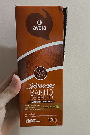 Banho de Brilho Cobre Ruivo Radiante 100g Splendore Avora (caixinha rasgada)