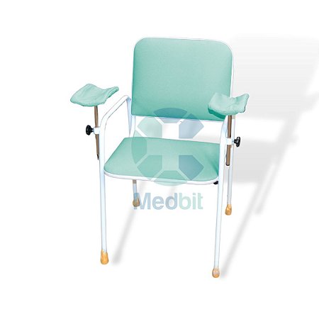 Cadeira Hemodiálise Braço Lateral Verde Turquesa