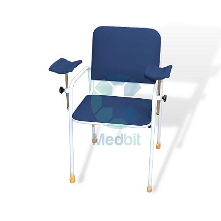 Cadeira Hemodiálise Braço Lateral Azul Escuro