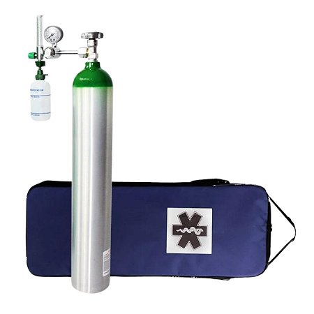 Kit Oxigênio Portátil 5 Litros Alumínio com Bolsa Azul (SEM CARGA)