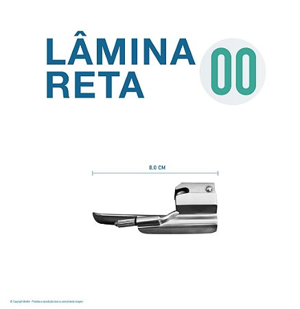 LAMINA LARINGO RETA CONVENCIONAL ACO INOX 00