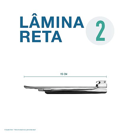 LAMINA LARINGO RETA CONVENCIONAL ACO INOX 2