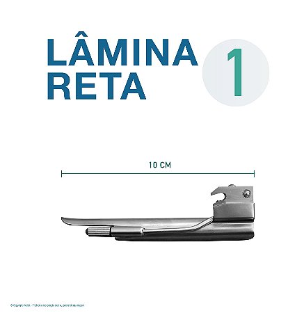 LAMINA LARINGO RETA CONVENCIONAL ACO INOX 1