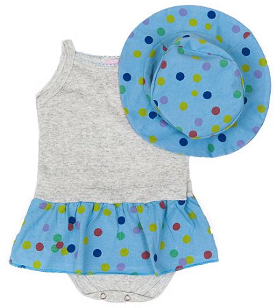 saia de bolinha azul