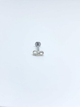 Piercing de prata infinito cravejado tragus / helix