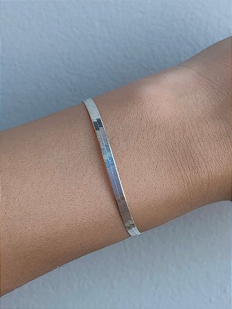 Pulseira de prata fita