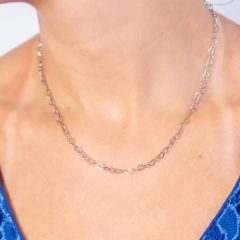 Colar de aço choker corrente de corações