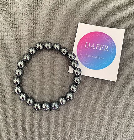 Pulseira masculina de hematita