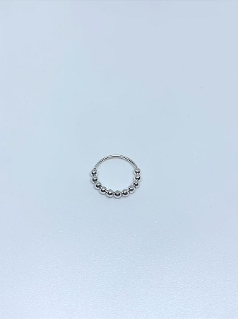 Piercing de prata aro com bolinhas