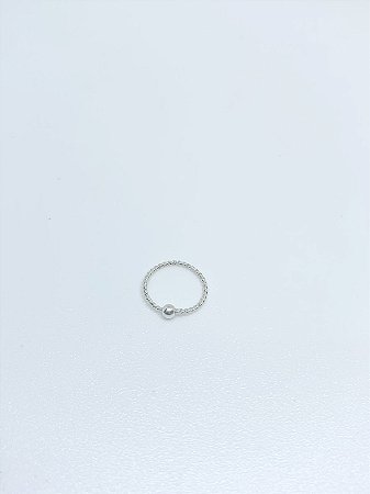 Piercing de prata argola torcida com bolinha 9mm