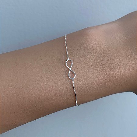 Pulseira de prata mini infinito