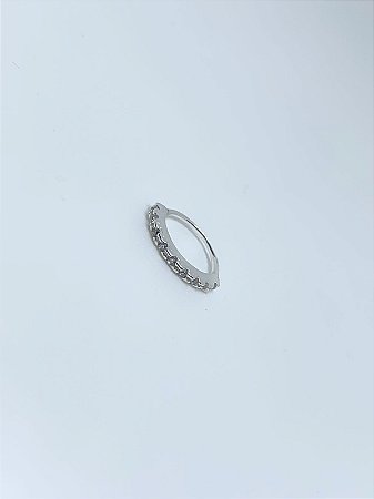 Piercing de prata aro com zircônias