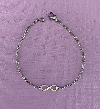 Pulseira de aço mini infinito