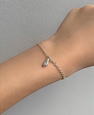 Pulseira de prata infantil figa