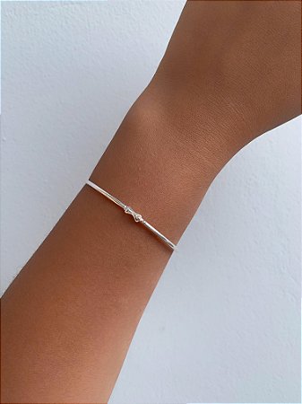 Pulseira de prata bracelete grosso redondo