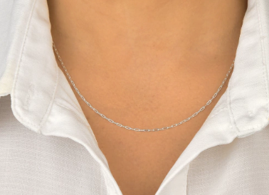 Corrente de prata cartier elo longo 50cm