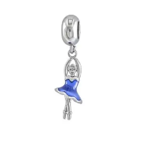 Berloque de aço bailarina vestido azul