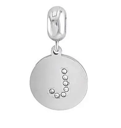 Berloque de aço medalha letra J