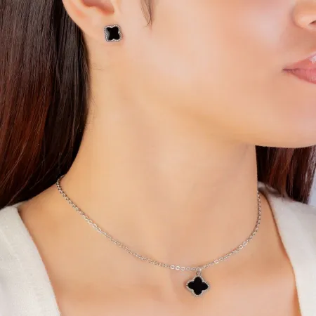 Conjunto de aço trevo preto