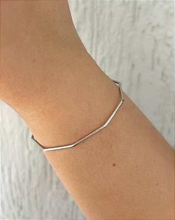 Pulseira de aço bracelete geométrico