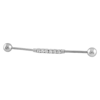 Piercing de aço transversal com zircônias