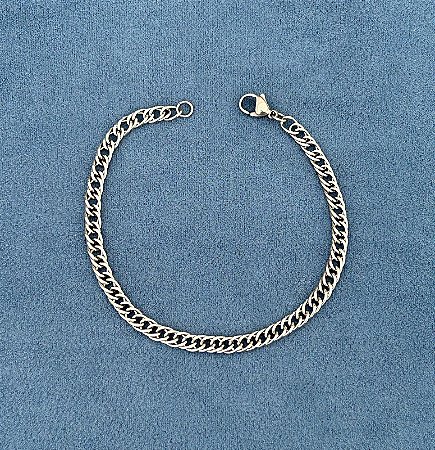 Pulseira de aço masculina grumet dupla