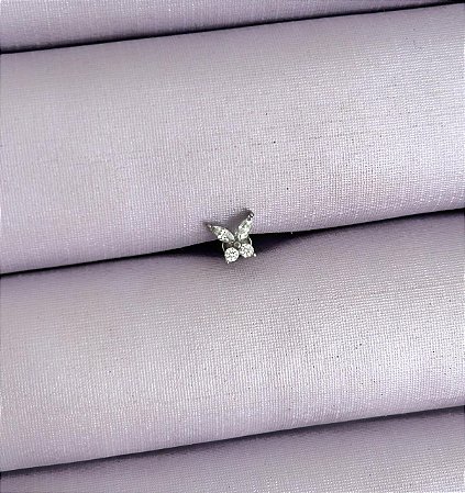 Piercing de aço borboleta com cristais labret