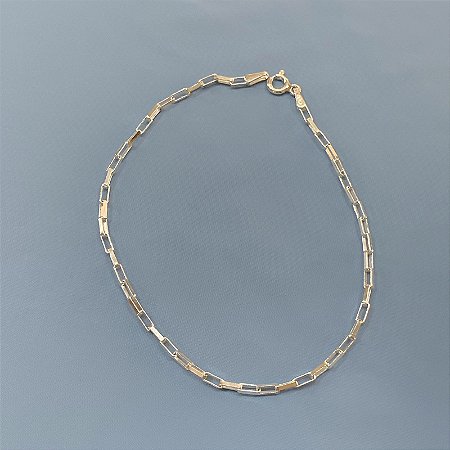 Pulseira de prata masculina elo retângulo (2mm)