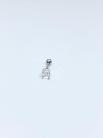 Piercing de prata Ponto de luz quadrado 4mm