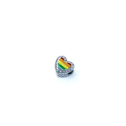 Berloque de aço coração LGBTQIA+