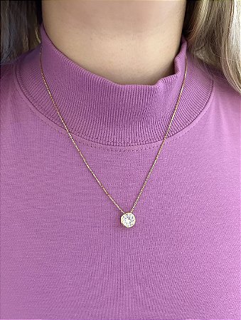 Colar dourado ponto de luz com galeria