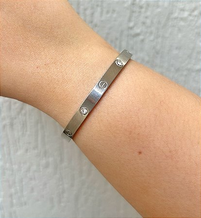 Pulseira de aço bracelete pontos de luz