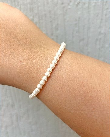 Pulseira de prata pérolas