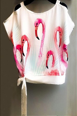 blusa de flamingo feminino