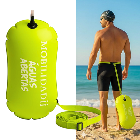 Boia de sinalização natação em águas abertas 20L com cinto ajustável