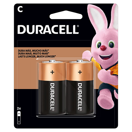 Pilha C Alcalina Duracell com 2 unidades