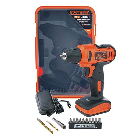 Parafusadeira/Furadeira 12V 3/8" com 13 acessórios Black & Decker LD12SP-BR