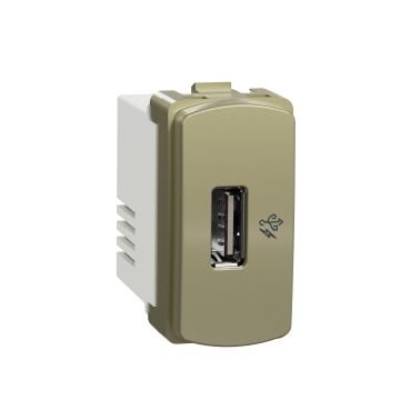Módulo Tomada Carregador USB 1A Dourado Schneider Miluz S3B70813