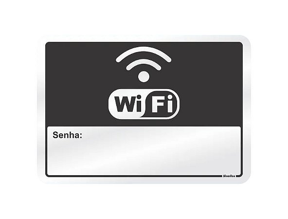 Placa de sinalização em Alumínio 16x23 Senha Wifi Sinalize 150AR