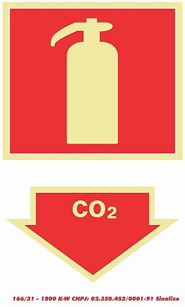 Placa de sinalização em Poliestireno 20x30 Combate a Incendio CO2 Sinalize 250BS