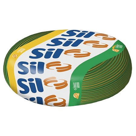 Cabo Flexível 10.0mm Verde e Amarelo Rolo com 100 Metros Sil