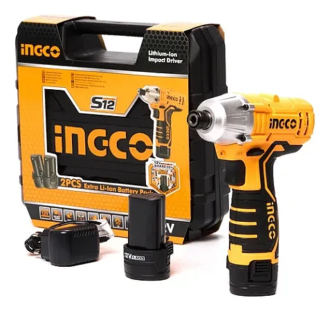 Parafusadeira Imp 1/4 12V Com 2 Baterias S12 Ingco CIRLI201-9