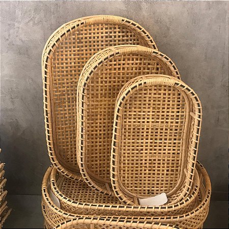 Bandeja Tray Oval Rattan