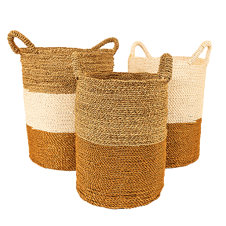 Cesto Gold Seagrass Rotang mrc-074