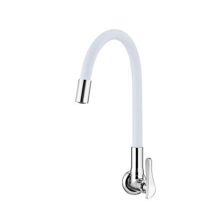 Torneira Multiuso de Parede Bica Flexível Lorenzetti Flex White 1178 W27